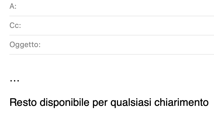 Chiusura e-mail con "resto disponibile"