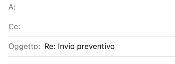 E-mail con Re: (per risposta) nel titolo